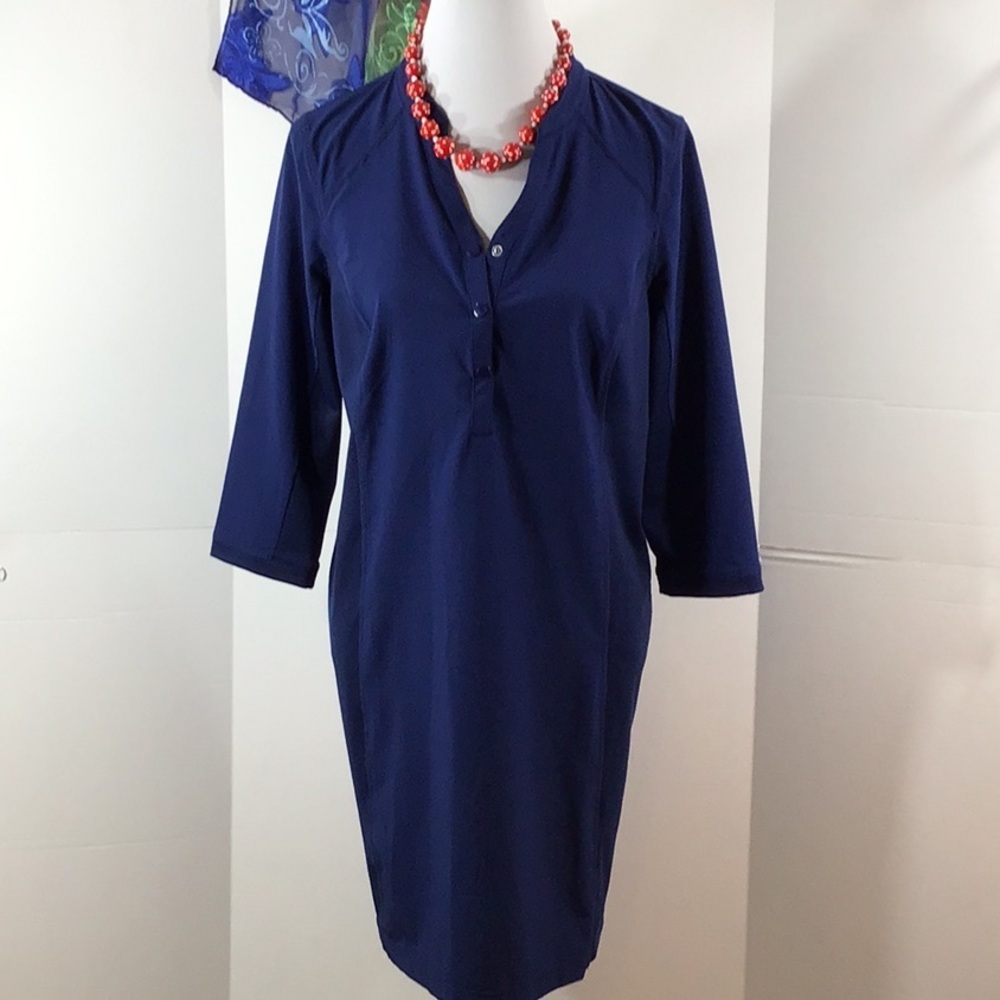 Chico’s Zenergy blue athletic shift dress